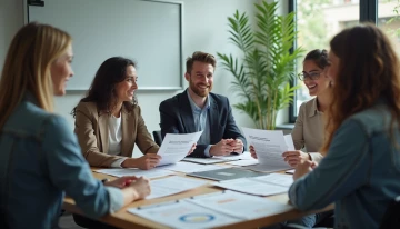 Small team discussing cybersecurity scenarios around a conference table