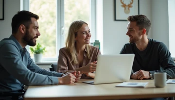 A small business team in a meeting