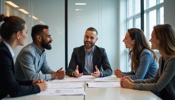 Manager teaching non-technical staff about cybersecurity