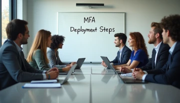Small business team meeting discussing MFA deployment