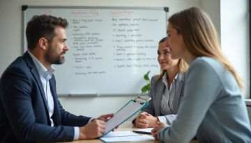 A manager onboarding a new employee in a small business office