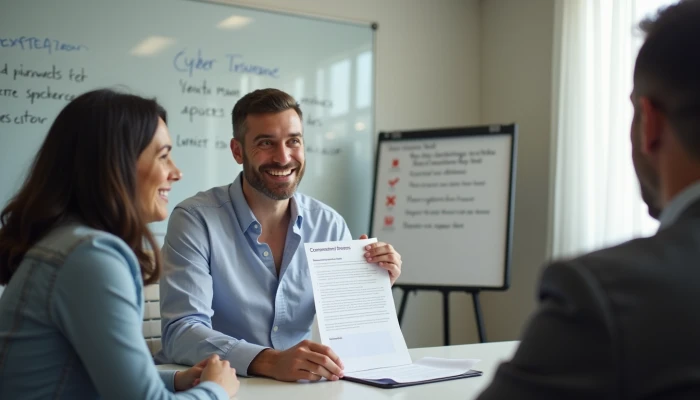 Small business owner discussing vendor access with a vendor at a conference table