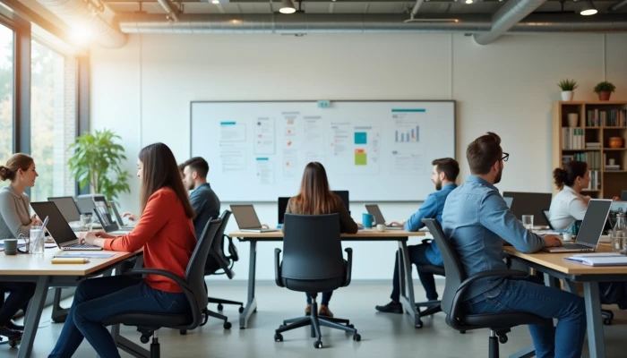 Growing team working in an organized office space